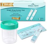 Easy@Home Single Drug Screen Test (Cannabinoids Urine Test): THC Tests for Home Use 50ng/mL + 1 Collection Cup, Urine Drug Testing Kits Track THC Detox #EDTH-114 (5 Pack) + 90ML Cup