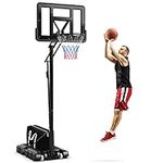 GYMAX Basketball Hoop, Grip-and-Pul
