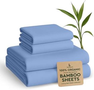 BAMPURE Luxury Series Queen Sheet Set - 100% Pure Viscose from Bamboo - Super Soft, Cooling Sheets for Hot Sleepers - Deep Pocket (L Blue)