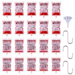 20 Pcs Halloween Blood Bag for Drinks + 2 Funnels +3 S Hooks, Novelty Item Bag Container 250ml Blood Bags Vampire Diaries Extra Fast Filling Halloween Party Favors Gadget (No Drink Included)