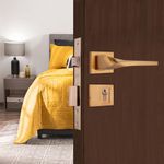Godrej Mortise Lock | Handle Lock Set for Main & Bedroom Door | Twist Rossette Home Décor Handle | Sunset Rose Gold Finish | 9 Inch Lockbody | 60 mm 1CK Cylinder - Knob from Inside and with 3 Keys