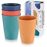 wugongshan 350 ML Reusable Plastic Drinking Tumbler Cups, Picnic Camping Cups for Outdoor Travel Coffee Tea Water Beer Milk Juice Mugs Cups, Dishwasher and Microwave Safe