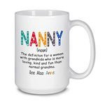 Personalized Nanny Definition Coffee Mug Cup 11oz 15oz, Custom Name Nanny Ceramic Mug, Personalized Nanny Porcelain Mug Gift, Nanny Mugs, Funny Birthday Cup Gift Ideas for Nanny from Grandkids