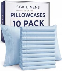 King Pillow Cases Set of 10 - Ultra Soft Hotel Quality Pillowcase Covers - Comfy & Wrinkle Free - Shrink, Stain and Fade Resistant - Soft, Machine Washable Pillow Protectors - 10 Piece Set - Sky Blue