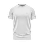 Mens Short Sleeve T-Shirts Workout Athletic Fit Moisture Wicking Fast Drying Reflective Logo Sports T-Shirts Tops White