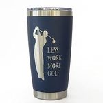 Golfing Gifts for Men, Stainless Steel Insulated Travel Mug with Lid, Golf Retirement Gifts