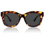 JiSoo Oversized Reading Sunglasses 1.5 Women/Ladies, Designer Tortoiseshell Tinted Reading Glasses Shades Sunglasses Readers 1.5， NOT Varifocal，Tortoise