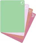 Extra Thick Pastel Flexible Plastic Cutting Board Mats with Food Icons & EZ-Grip Waffle Back, (Set of 4) Dishwasher Safe