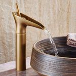 24x7 eMall Single Lever 12 inches Height Basin Hot and Cold Mixer Copper Waterfall (Multicolor)