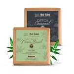 Nat Habit Detox Charcoal & Sacred Neem-Basil Butter Bath Soap, Anti-bacterial With Cold Processed For Skin Infections, Body Acne & Pimples (125g x 2, Combo)