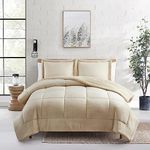 Sweet Home Collection Queen 3 Piece Sherpa Comforter Set - Plush Bedding Ensemble with Soft Sherpa Texture and Coordinated Shams for Supreme Bedroom Comfort, Queen, Beige