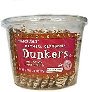 Trader Joe's Oatmeal Cranberry Dunkers with White Fudge Drizzle (24oz) 1 LB 8 oz