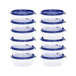 Cutting EDGE Nesterware Food Storage Container for Pulses, Sugar, Tea, Cereals - 500ML (Dark Blue, 12)