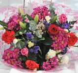 Homeland Florists Superb Mixed Fresh Flower Bouquet Delivered with a Single Large Naomi Velvet Rose at its Heart, Large, Red