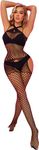 ELEGANT LAM Fishnet Lingerie for Women Fishnet Bodysuit Mesh Bodystocking Babydoll Nightwear Mini Dress One Size