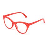 Betsey Johnson Women's Rhett Blue Light Reading Glasses, Shiny Red, 62mm