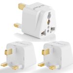 Hi-PLASST India to UK Plug Adapter (Pack of 3) for UK/London Type-G Power Plug Converter for England, Dubai, Hong Kong,Singapore, Ireland, Wales, Scotland, Perfect Adaptor for Charging Laptop Phone