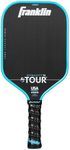 Franklin Sports Pro Pickleball Paddles - FS Tour Series Raw Carbon Fiber T700 - USA Pickleball Approved - Unibody Epoxy Resin Injected Edge - Dynasty + Tempo - 14mm/16mm Core - Gray, Blue + Pink