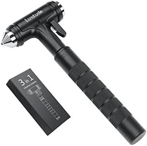Luxtude Car Window Breaker, 2023 Upgrade Window Breaker Seatbelt Cutter, Fireproof 3-in-1 Emergency Glass Breaker Glass Hammer Car Escape Tool, Aluminum Alloy Automotive Life Saving Car Safety Hammer