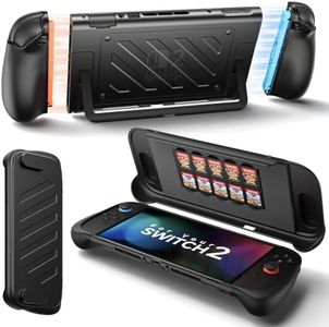 JSAUX Protective Case for Nintendo Switch 2, Split Design with TPU Frame & PC Front Cover, Ergonomic Non-Slip Grip, 10-Game Card Storage, Kickstand Compatible, Shockproof & Scratch-Resistant-PC0114