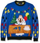 Blizzard Bay Men's Ugly Christmas Sweater Jesus, Light Blue, Medium