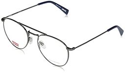 Levi's Unisex's Lv 1006 Prescription Eyeglass Frames, Dark Ruthenium/Demo Lens, 52mm, 19mm