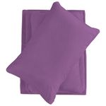 Softan Queen Micro Fleece Sheets Set, 4-Piece Queen Size Bed Sheet Set, Plush Velvet Fleece Sheet Set with 15" Deep Pocket Fitted Sheet, Flat Sheet, 2 Pillowcase, Soft and Warm, Violet