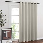 NICETOWN Room Divider Curtain for Bedroom, Grommet Patio Door Curtain Sound Dampening Thermal Insulated Wide Window Drape for Sliding Door (Natural, W80 x L84, 1 Panel)