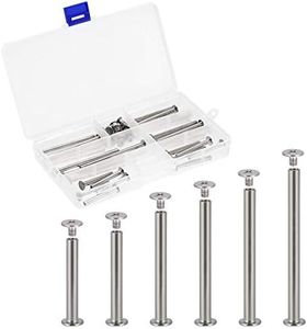 uxcell 6 Sizes Phillips Screw Post Fit for 3/16"(5mm) Hole Dia, Male M4x6mm Binding Bolts Leather Album Fastener Kit Silver Tone 30 Sets