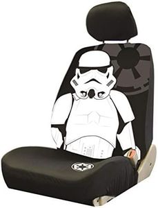 Plasticolor 006933R01 Star Wars Stormtrooper Low Back Universal Fit Car Truck SUV Seat Cover, Black and White