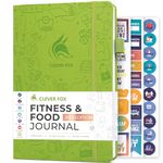 Clever Fox Fitness & Food Journal – Nutrition & Workout Planner for Women & Men – Diet & Gym Exercise Log Book with Calendars, Diet & Training Trackers - Undated, A5 Size, Hardcover (Apple Green)