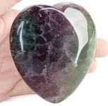 DUQGUHO 60mm Fluorite Crystals Large Heart Crystals and Healing Crystals Heart Love Shaped Stone Reiki Energy Balance Crystals