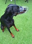 L&J Pets Uk Basket Dog Muzzle Strong metal wire Muzzle for Doberman, Malinois and Other Dogs (Silver Basket/Black Leather) (MK 4D, 5D)