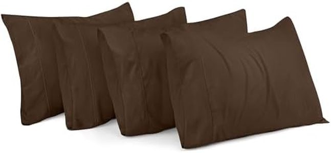 Utopia Bedding Queen Pillow Cases - 4 Pack - Envelope Closure - Soft Brushed Microfiber Fabric - Shrinkage and Fade Resistant Pillow Cases Queen Size 20 X 30 Inches (Queen, Brown)
