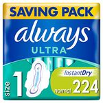 Always Ultra Normal Sanitary Towels with Wings - Size 1, 16 x 14 Pack