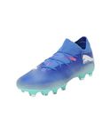 PUMA Women's Future 7 Match FG/AG WN's Soccer Shoe, BLUEMAZING White-Electric Peppermint, 4.5 UK