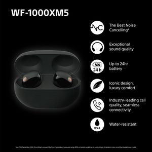 Sony Wireless Noise Cancelling Earbuds – In-Ear Bluetooth Headphones, Black