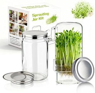 Elitrivox Updated Sprouting Kit - 2 Sprouting Jar Kits, Wide Mouth Quart Mason Jars | Broccoli, Microgreens, Alfalfa Sprout Jar | Perfect for Home Gardeners, Health Enthusiasts & Vegan Diets