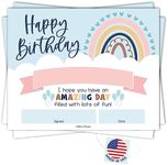 25 Boho Birthday Certificates for Kids Classroom Birthday Gifts - Happy Birthday Certificates for Students, Birthday Awards for Students, Birthday Awards Classroom Supplies for Teachers Elementary