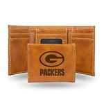 Rico Industries NFL Laser Engraved Trifold Wallet, Green Bay Packers