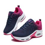 Womens Orthopedic Trainers Running Shoes Air Cushion Athletic Sports Lightweight Walking Sneakers Mesh Breathable Ladies Nursing Work Arch Support Plantar Fasciitis Jogging Shoes Blue Rose UK 6