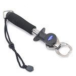 JEKOSEN,Portable Fish Lip Grabber Gripper Grip Tool Fish Holder Stainless Steel Fishing Tackle with Scale and Ruler 40lb KS-007