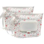 ULVBABI Small Size Portable Wet Wipe Pouch Container (7’’ x 5.4’’), Reusable & Refillable Baby Wipes Dispenser, Eco Friendly Handy Travel Diaper Wipes Carrying Case Holder (Love Cat)