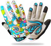 Kids Bike Gloves Boys Girls Gel Padded Full Finger/Half Finger Road Riding Mountain Bicycle Non-Slip Cycling Glove for Youth Junior Children Ages 2-11 (Blue-Full Finger,Small)