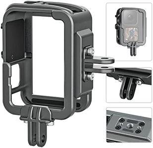 TELESIN Vertical Aluminum Cage Protective Case Frame Housing for Go Pro Hero 12 11 10 9 Black, Fits Go Pro with ND CPL Lens Filter Max Lens on Camera, with Cold Shoe Connect to Video Light Microphone