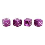 TOMALL Aluminum Valve Stem Caps with Purple Dice Style,4 Pcs/Set,Valve caps for Auto Car Motorcycle Bike