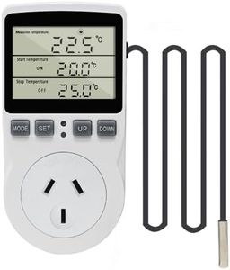 KETOTEK Digital Temperature Controller Thermostat Outlet Plug 240V with Sensor Probe, LCD Temperature Control Switch Timer for Greenhouse Fermentation