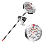 Candy Thermometer Deep Fry/Jam/Sugar/Syrup/Jelly Thermometer with Stainless Steel Large 2" Dial & 9" Accurate Sensitive Long Probe Oil Thermometer Cooking Thermometer