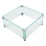 HZAUTOS Fire Pit Wind Guard Square, 18 x 18 x 6 Inches Glass Wind Guard for Fire Pit Square