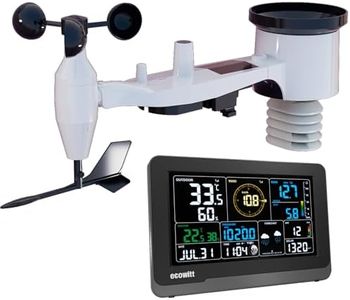 Ecowitt WS3900 Station météo Wi-Fi, 7 en 1 WS69 station météo solaire pour l'extérieur + Console intérieure de 7,5 pouces avec grand écran LCD couleur, Système de surveillance météorologique